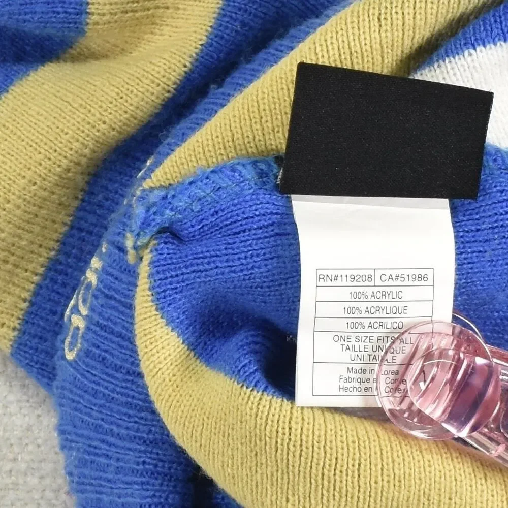 Adidas UCLA Bruins Blue Gold Stripe Long Stocking Cap Beanie Nightcap Tassel OS